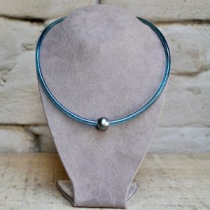 Monika-Seitter-Apollo-Collier-petrol-Kunststoff-Silber-Tahiti-Perle